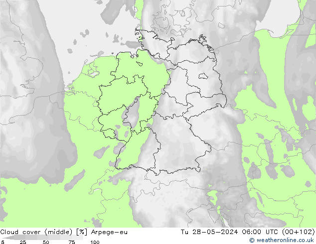 nuvens (médio) Arpege-eu Ter 28.05.2024 06 UTC