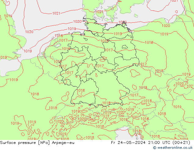 Bodendruck Arpege-eu Fr 24.05.2024 21 UTC