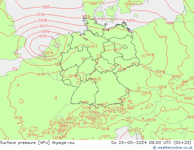 pressão do solo Arpege-eu Sáb 25.05.2024 09 UTC