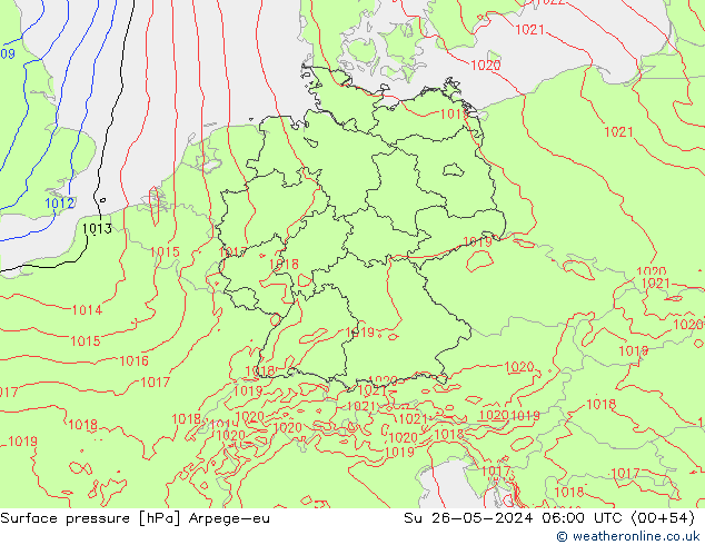 Surface pressure Arpege-eu Su 26.05.2024 06 UTC