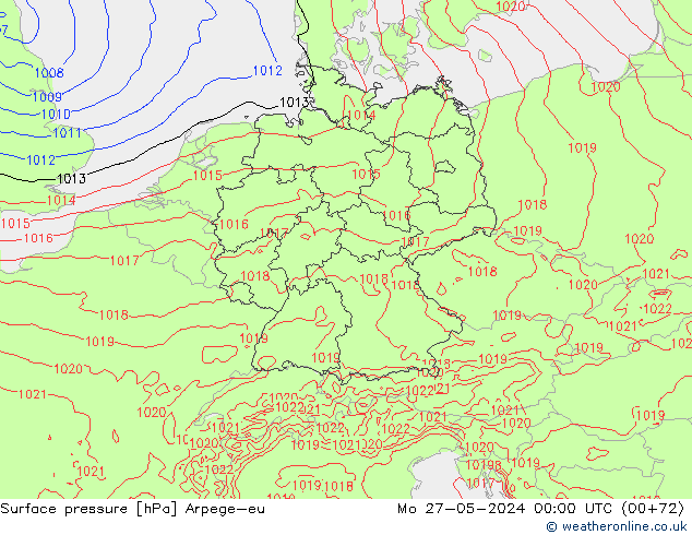 Luchtdruk (Grond) Arpege-eu ma 27.05.2024 00 UTC