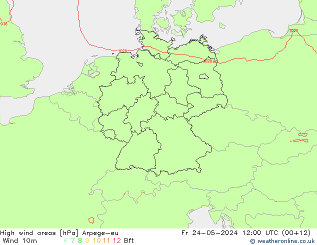 Windvelden Arpege-eu vr 24.05.2024 12 UTC