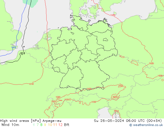 Izotacha Arpege-eu nie. 26.05.2024 06 UTC