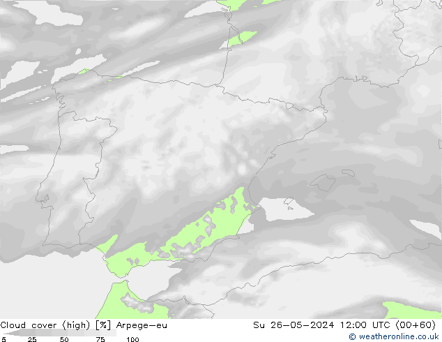 Bulutlar (yüksek) Arpege-eu Paz 26.05.2024 12 UTC