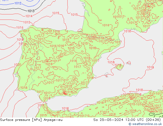 pressão do solo Arpege-eu Sáb 25.05.2024 12 UTC