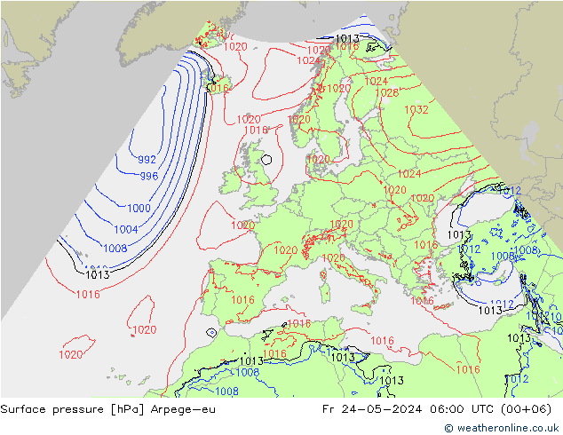 Bodendruck Arpege-eu Fr 24.05.2024 06 UTC
