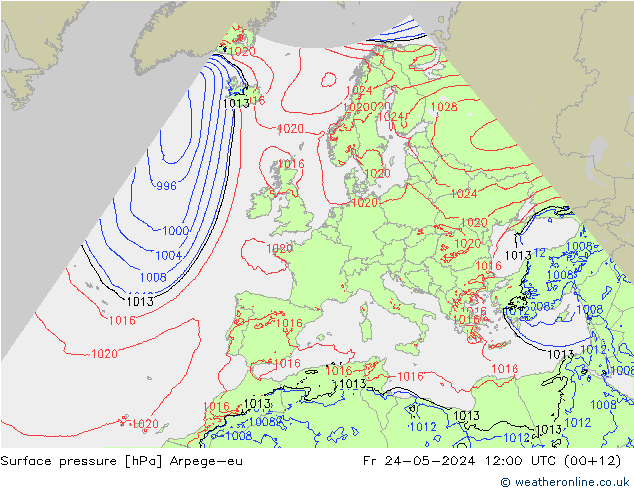 Bodendruck Arpege-eu Fr 24.05.2024 12 UTC