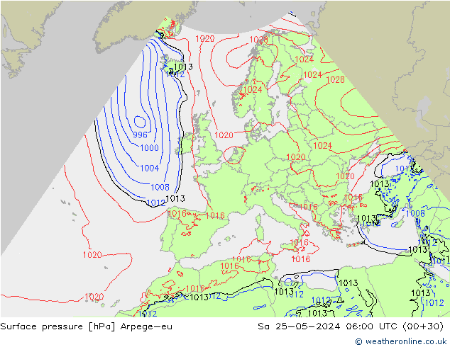 ciśnienie Arpege-eu so. 25.05.2024 06 UTC