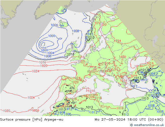 Luchtdruk (Grond) Arpege-eu ma 27.05.2024 18 UTC