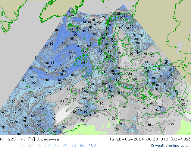 RV 925 hPa Arpege-eu di 28.05.2024 06 UTC