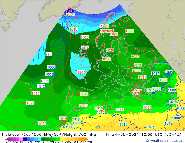 Thck 700-1000 hPa Arpege-eu Pá 24.05.2024 12 UTC