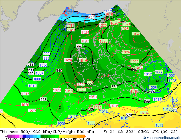 Thck 500-1000hPa Arpege-eu pt. 24.05.2024 03 UTC