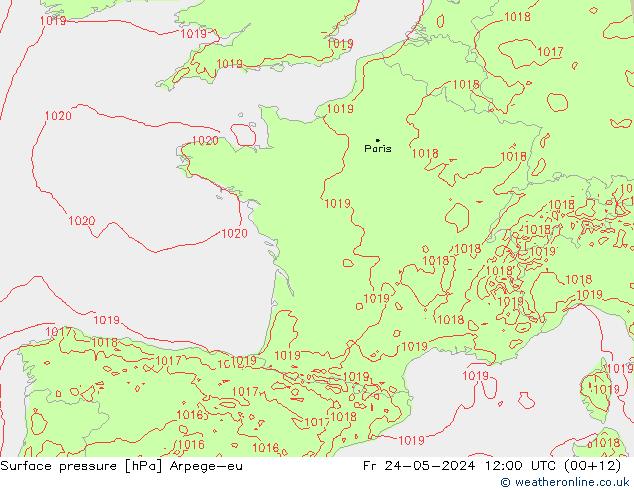 Bodendruck Arpege-eu Fr 24.05.2024 12 UTC