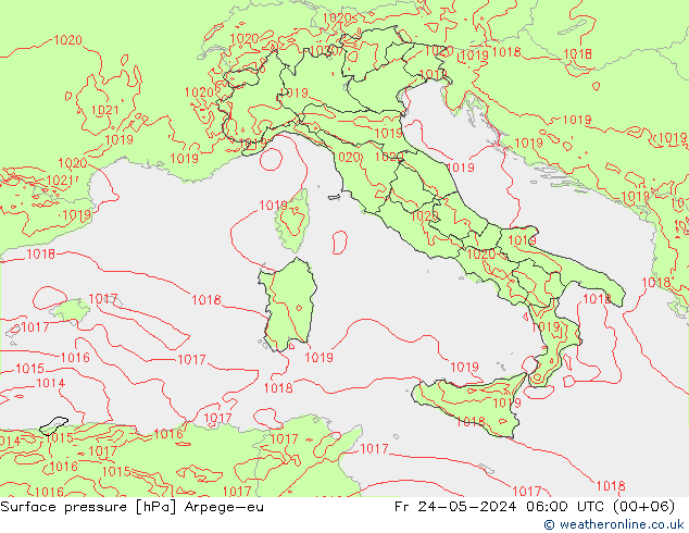 Surface pressure Arpege-eu Fr 24.05.2024 06 UTC