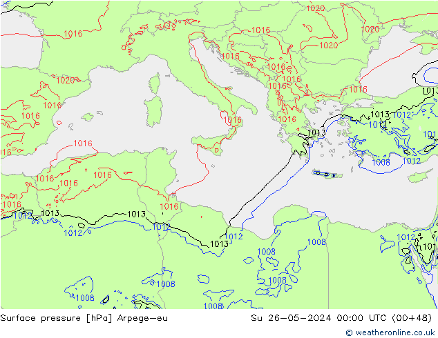 pressão do solo Arpege-eu Dom 26.05.2024 00 UTC