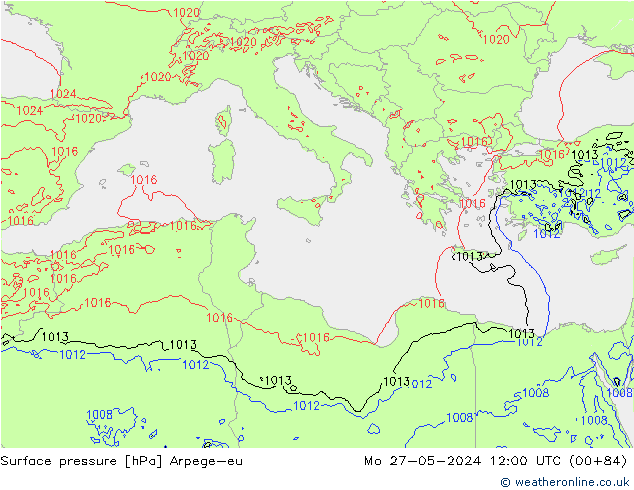 Luchtdruk (Grond) Arpege-eu ma 27.05.2024 12 UTC