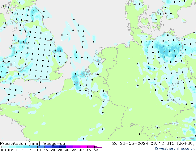 precipitação Arpege-eu Dom 26.05.2024 12 UTC