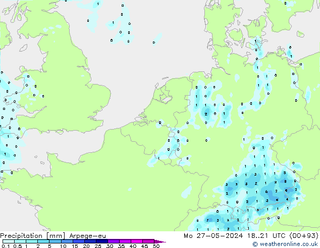 Neerslag Arpege-eu ma 27.05.2024 21 UTC