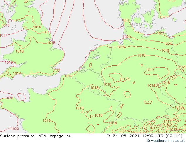 приземное давление Arpege-eu пт 24.05.2024 12 UTC