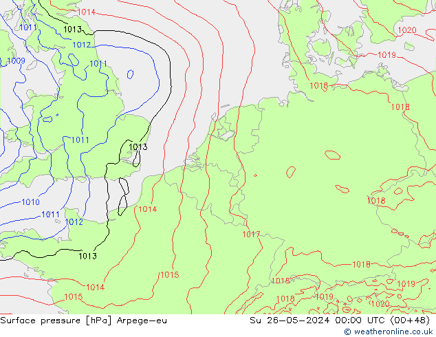 Yer basıncı Arpege-eu Paz 26.05.2024 00 UTC