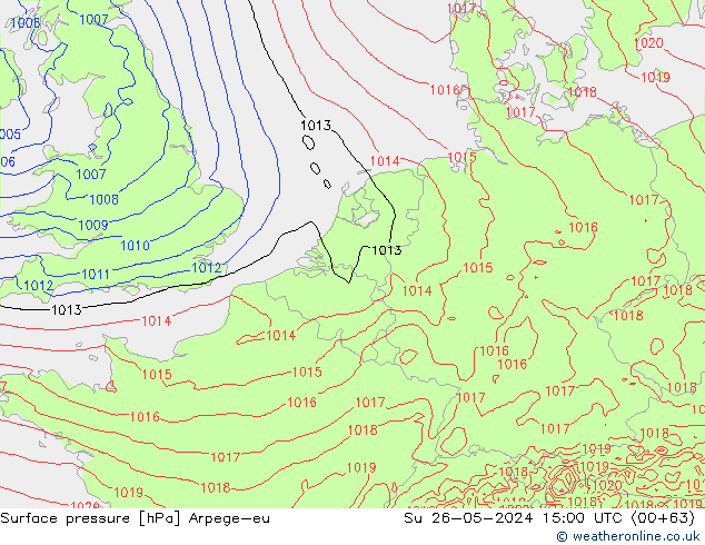 Atmosférický tlak Arpege-eu Ne 26.05.2024 15 UTC