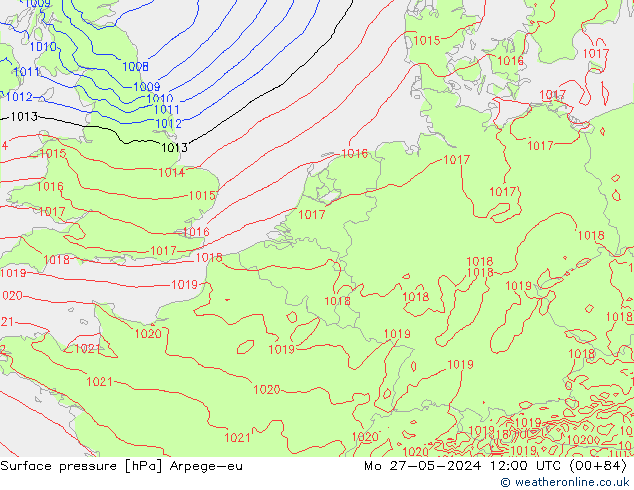 pressão do solo Arpege-eu Seg 27.05.2024 12 UTC