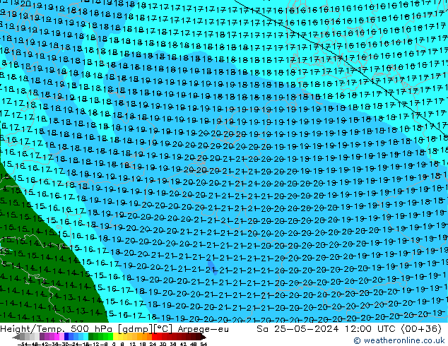 Height/Temp. 500 hPa Arpege-eu Sa 25.05.2024 12 UTC