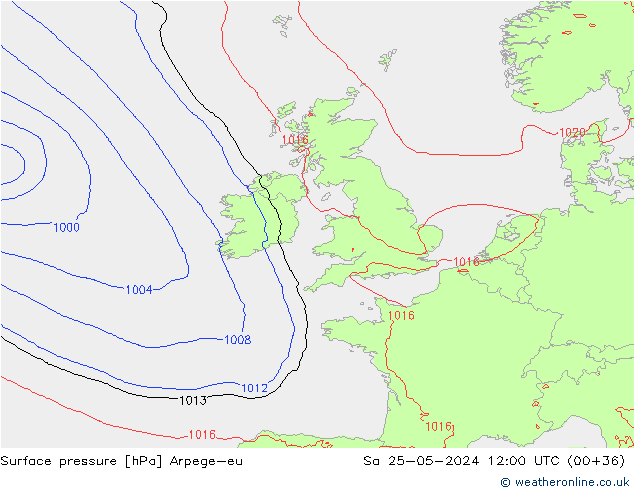 Luchtdruk (Grond) Arpege-eu za 25.05.2024 12 UTC