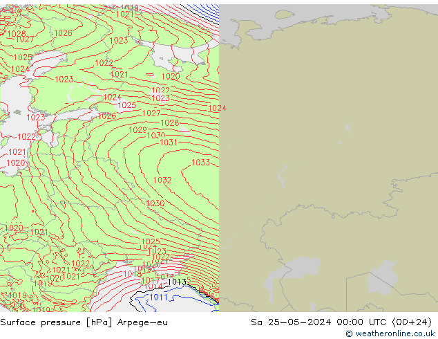 Yer basıncı Arpege-eu Cts 25.05.2024 00 UTC