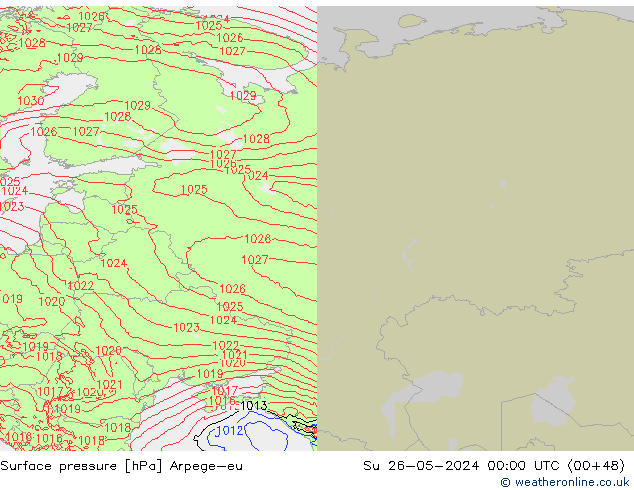 Yer basıncı Arpege-eu Paz 26.05.2024 00 UTC