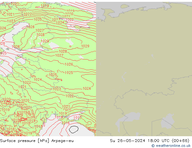 Luchtdruk (Grond) Arpege-eu zo 26.05.2024 18 UTC