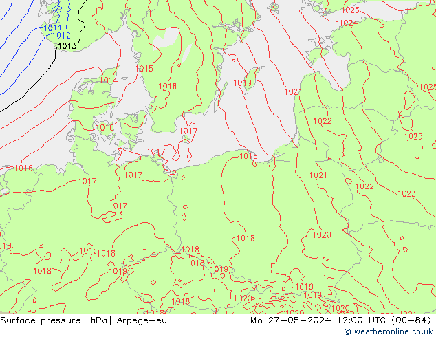 pressão do solo Arpege-eu Seg 27.05.2024 12 UTC