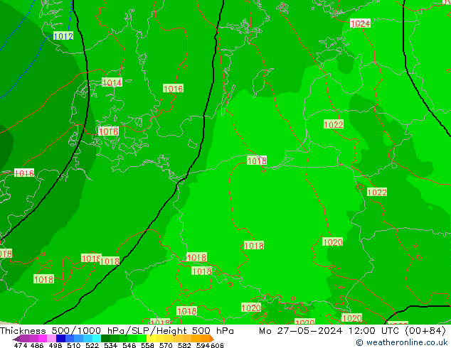 Thck 500-1000hPa Arpege-eu Po 27.05.2024 12 UTC