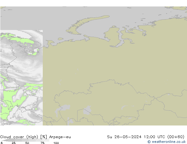 zachmurzenie (wysokie) Arpege-eu nie. 26.05.2024 12 UTC