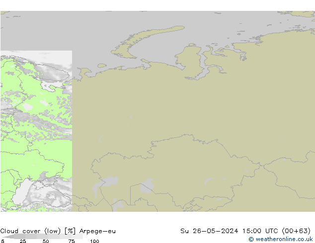 Bulutlar (düşük) Arpege-eu Paz 26.05.2024 15 UTC