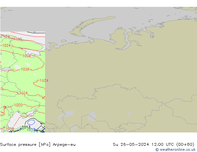 Surface pressure Arpege-eu Su 26.05.2024 12 UTC