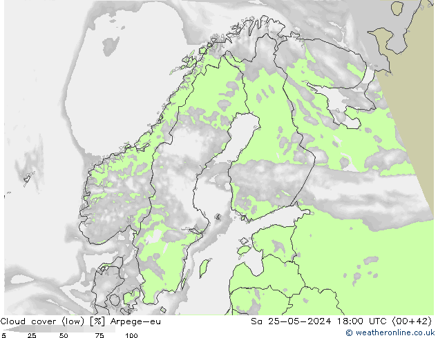 Wolken (tief) Arpege-eu Sa 25.05.2024 18 UTC