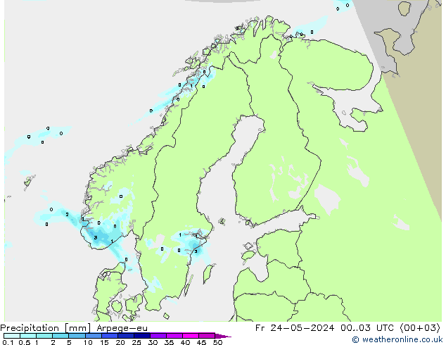 Niederschlag Arpege-eu Fr 24.05.2024 03 UTC
