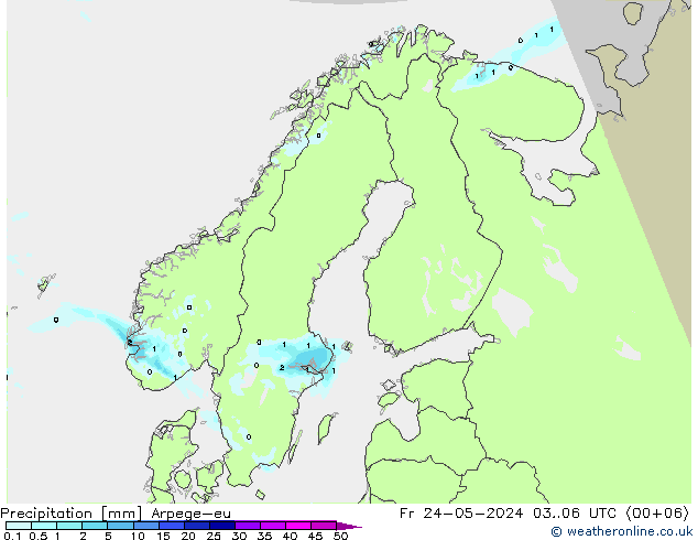 Precipitation Arpege-eu Fr 24.05.2024 06 UTC