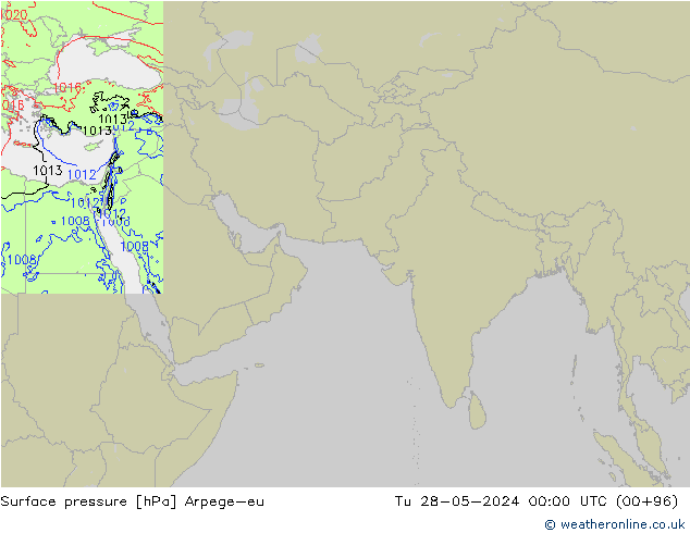 Presión superficial Arpege-eu mar 28.05.2024 00 UTC