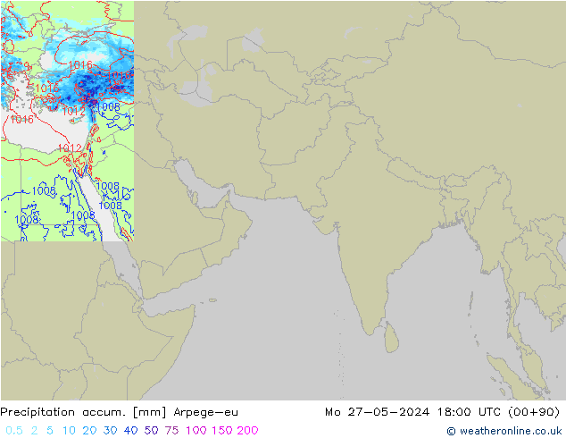 Totale neerslag Arpege-eu ma 27.05.2024 18 UTC