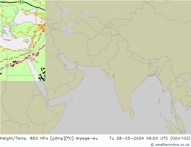 Height/Temp. 850 hPa Arpege-eu mar 28.05.2024 06 UTC