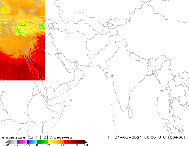 温度图 Arpege-eu 星期五 24.05.2024 06 UTC