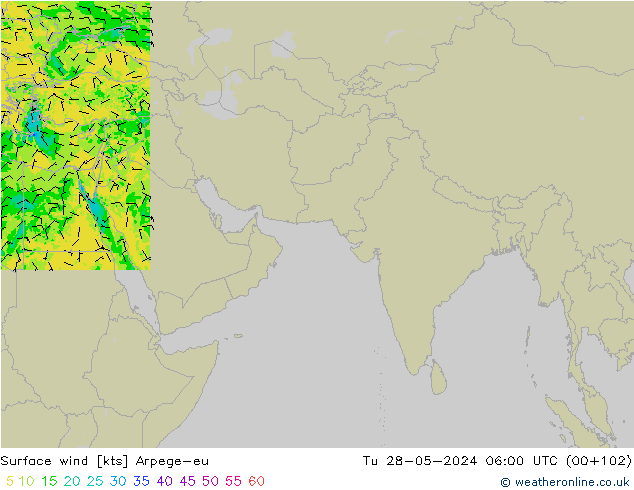 ветер 10 m Arpege-eu вт 28.05.2024 06 UTC