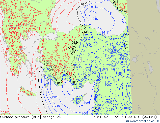 pression de l'air Arpege-eu ven 24.05.2024 21 UTC