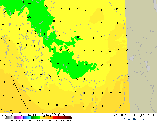 Height/Temp. 700 hPa Arpege-eu Fr 24.05.2024 06 UTC