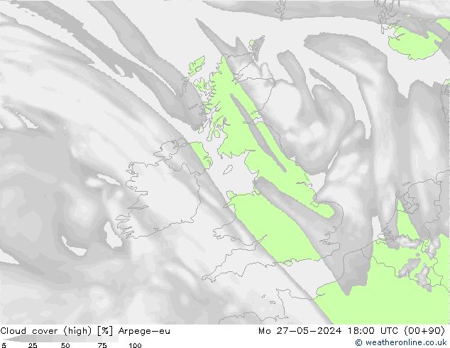 Bewolking (Hoog) Arpege-eu ma 27.05.2024 18 UTC