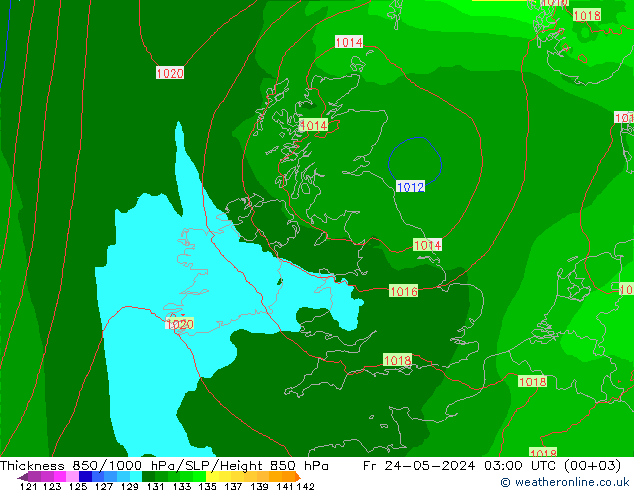 Thck 850-1000 hPa Arpege-eu Pá 24.05.2024 03 UTC