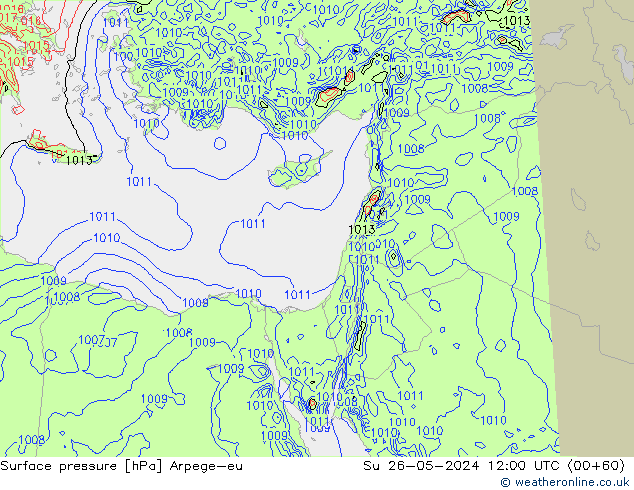 pressão do solo Arpege-eu Dom 26.05.2024 12 UTC