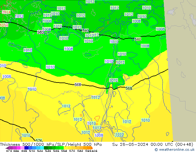 Thck 500-1000hPa Arpege-eu Dom 26.05.2024 00 UTC